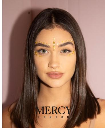 Gwen Gold Bindis | MERCY LONDON Crystal Indian Bindi Face Jewels in Gold & Silver - Shop Now for Unique Face Jewelry - Buy Online on SooperMarket.com