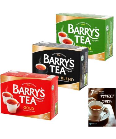 Barrys Tea Bags Tea Selection Bundle - 240 Tea Bags with Barrys Tea Gold Blend Barry' s Tea Master Blend and Barry's Tea Irish Breakfast Tea Including Mint Retail Perfect Brew Guide - Buy Online on SooperMarket.com