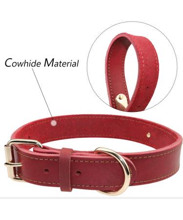 Personalized Leather Dog Collar - Engraved Name & Phone Number | Medium Size Coral Red - Tagme - Buy Online on SooperMarket.com