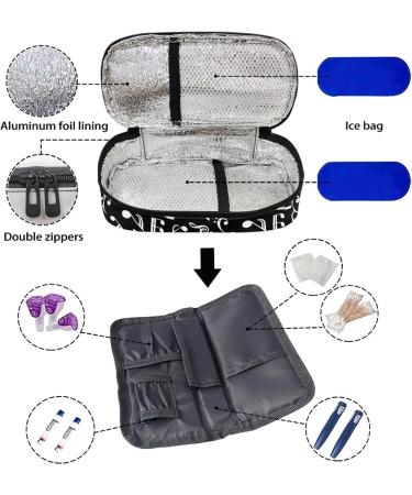 TODIYADDU White Insulin Cooler Case - Music Symbol Design | Diabetes Medication Organizer Bag with Handle for Daily Life and Travel - Buy Online on SooperMarket.com