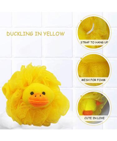 Bleu Bath Kids Exfoliating Bath Scrubber - 4 Pack Animal Design Shower Balls for Baby & Toddler - Gentle Loofah Poufs in Colorful Marine Theme - Buy Online on SooperMarket.com