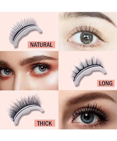 Buy 2 Pairs of Reusable Self-Adhesive Thick Eyelashes - Natural & Glue-Free | International Shipping Available - Buy Online on SooperMarket.com