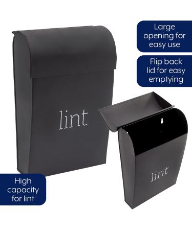 AuldHome Enamelware Lint Holder Bin - Black | Modern Farmhouse Laundry Room Decor for International Shipping - Buy Online on SooperMarket.com