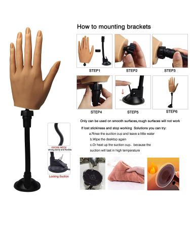 Flexible Silicone Practice Hand for Acrylic Nails - Life Size Female Mannequin Hand with Stand for Nail Art Practice (3# Left Hand) - Buy Online on SooperMarket.com
