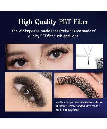 3D Premade W-shaped Eyelash Extensions - D Curl 0.07 | Volume Lashes Mixed Tray 8-14mm | Hybrid Fanning Lashes - Buy Online on SooperMarket.com