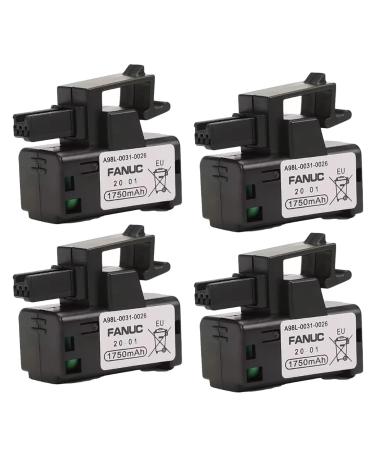 4 Pack 3V 1750mAh A98L-0031-0026 PLC Battery for FANUC A98L-0031-0026 A02B-0309-K102 Non-Rechargeable