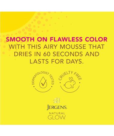 Jergens Natural Glow Instant Sun Body Mousse - Dark Self Tanner for Deep Tahiti Tan | Sunless Tanning Bronzer 6oz - Buy Online on SooperMarket.com