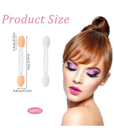 50 Disposable Eye Shadow Applicators - Dual-Sided Black Sponge Brushes for Women & Girls - Perfect Eye Makeup Tools - Buy Online on SooperMarket.com