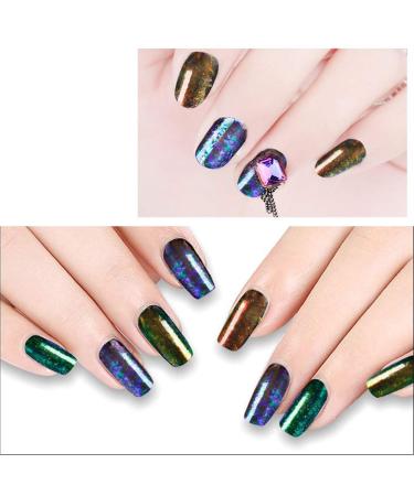 Iridescent Chameleon Nail Flakes Set - 6 Jars of Glittery Nail Art - Buy Online on SooperMarket.com