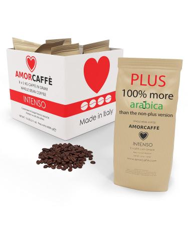 Amorcaffe Intenso PLUS taste Coffee Beans 6x1kg - 6 kg