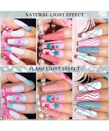 Supwee Reflecting Gel Liner Nail Art Set - 8 Colors Disco Glitter UV Gel Polish for DIY Nail Designs - Buy Online on SooperMarket.com