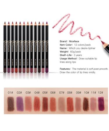 12 Color Set Ultra-Fine Waterproof Lip Liner - Durable & High-Pigment Lip Pencil for Perfect Lips - Buy Online on SooperMarket.com