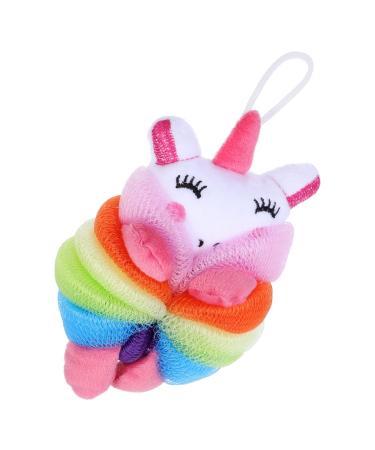Angoily Bath Ball Kid Body Wash Sponges for Bathing Toddler Bath Sponge Shower Loofah Cartoon Body Scrubber Unicorn Shower Balls Tub Scrubber Body Loofah Pe Pink Take a Bath Hair Ring Baby