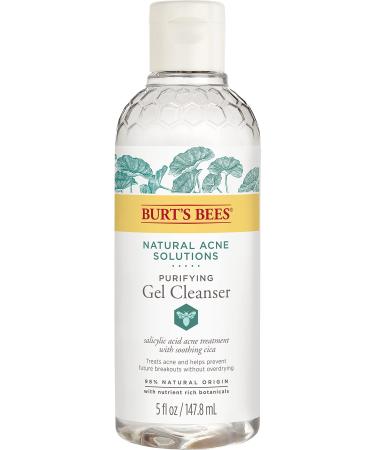 Burt's Bees Natural Acne Solutions Purifying Gel Cleanser Face Wash for Oily Skin 5 Oz (Package May Vary)