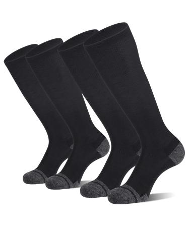 CS CELERSPORT 2 Pack / 3 Pack Baseball Socks for Youth Kids and Adult Softball Soccer Socks Over the Calf Tube Socks Medium Black (2 Pairs)