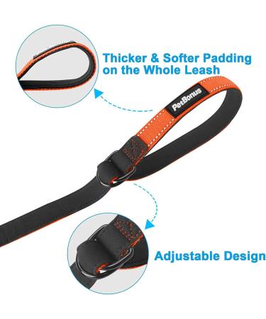 Petbonus Short Dog Leash - Reflective Adjustable & Padded Handle Safety Bracelet for Roller Linen - Extra Layer of Safety for Strollers (Orange) - Buy Online on SooperMarket.com