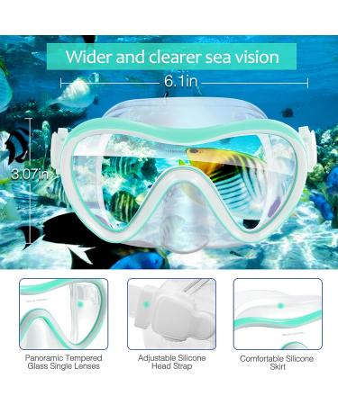 Supertrip 2023 Snorkeling Gear Set - Anti-Fog Tempered Glass Mask for Adults in Lake Blue - Buy Online on SooperMarket.com