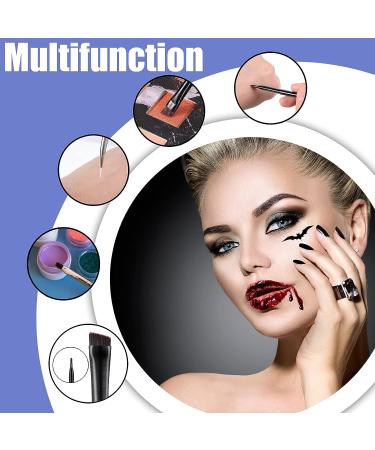 Goth Makeup Brush Set - 6 Piece Ultra Thin Slanted Flat Angle Brushes for Eyeliner & Eye Shadow - Women's Cosmetics - Buy Online on SooperMarket.com