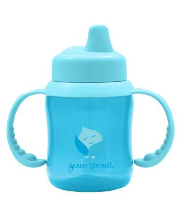 green sprouts Non-spill Sippy Cup | One-way valve for easy transition from bottle | Prevents leaks & encourages sucking, Firm spout made from safer plastic, Dishwasher safe Aqua