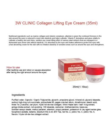 3W Clinic Collagen Lifting Eye Cream 35ml - Rejuvenate & Firm Your Skin | International Shipping Available - Buy Online on SooperMarket.com