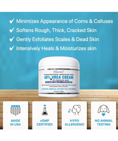 Urea Cream 40 with Salicylic Acid 4.6 Oz - Intensive Callus Remover for Dry Cracked Feet & Hands - Moisturizing & Exfoliating Foot Cream - 4.6 Ounce (Pack of 1) - Buy Online on SooperMarket.com
