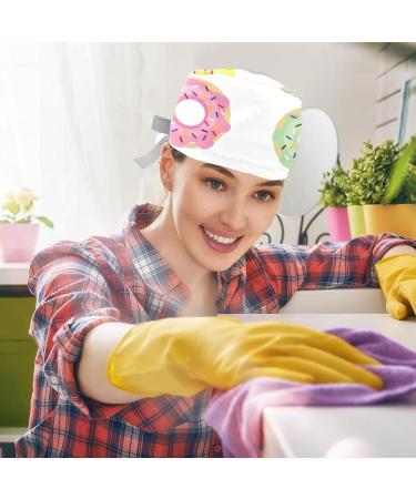 Tropical Floral Scrub Caps 2PCS - Bouffant Working Hats with Ponytail Holder for Women - Pattern 04 - Buy Online on SooperMarket.com