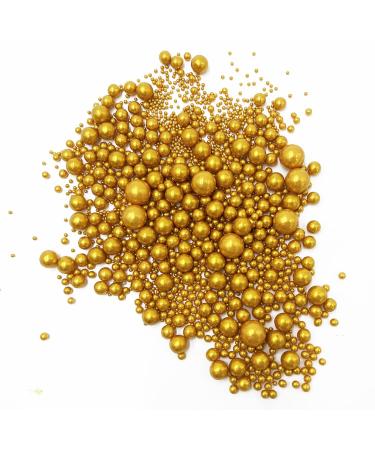 Gold Edible Pearl Sugar Sprinkles - 120g/4.2oz Jar for Cake, Cupcake, Cookie Decorations - Perfect for Weddings, Showers, and Parties - Buy Online on SooperMarket.com