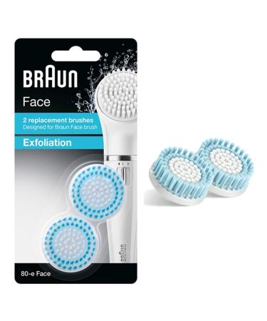 Braun Face Replacement Brushes Peeling 80-e for Braun facial cleansing devices 2 pieces