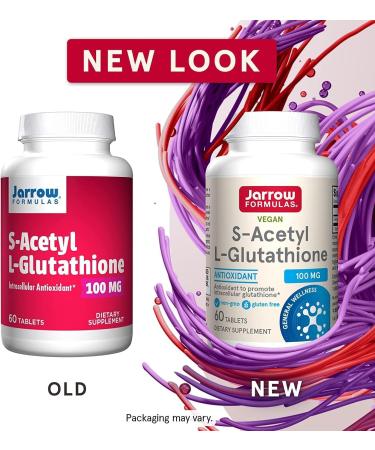 Jarrow S-Acetyl-L-Glutathione 100mg - 60 Vegan Tablets - Gluten Free - Non-GMO - Buy Online on SooperMarket.com