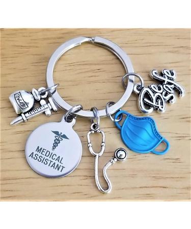Kit's Kiss Medical Assistant Keychain | Stethoscope & Syringe | Nursing School Graduation Gift | 1.2" Diameter | International Shipping - Buy Online on SooperMarket.com