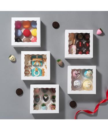 RomanticBaking 24 Pack Bakery Boxes (Set of 24) - White Chocolate Covered Strawberries & Cookies Boxes (7x7x2.5) - Buy Online on SooperMarket.com
