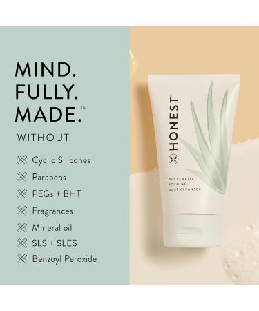 Buy Honest Beauty Get Clarity Cream to Foam Acne Cleanser for Oily Skin | Vegan Cruelty-Free Colloidal Sulfur & Apple AHAs | 4 fl oz - Buy Online on SooperMarket.com