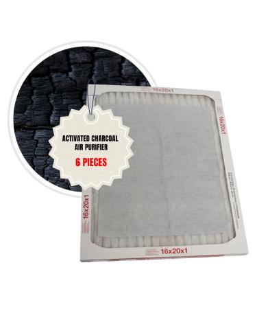 Universal Activated Charcoal Filter Cloth for Odors: (6) 4"x14" Filters/Pack. Cut-to-Fit
