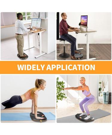 Standing Desk Mat Balance Board with Rollerball  Wooden Wobble Anti Fatigue Mat Ergonomic Design  Office Comfort Floor Mat to Relieve Foot  Knee  and Back Pain  Non-Slip Bottom A: Medium Black ( 21 Inch ) - Buy Online on SooperMarket.com