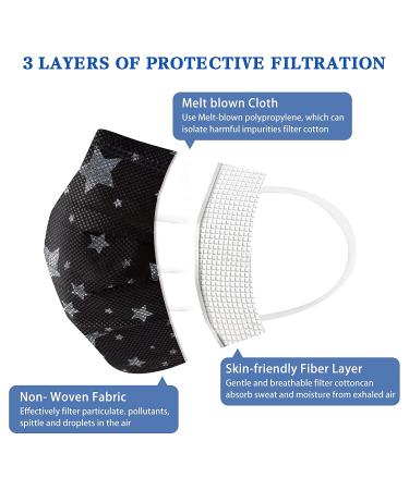 Sooqoo 50 Pack Disposable Printed Face Mask - Individually Packaged Black/Gray - Buy Online on SooperMarket.com
