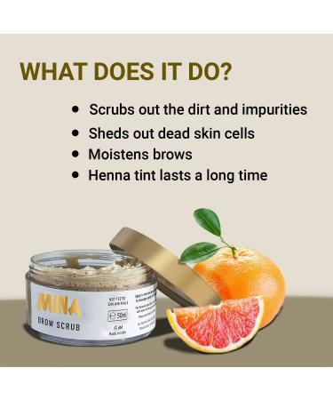 MINA Brow Scrub - Natural Exfoliating Formula for Long-Lasting Henna & Tint | 50ml - Buy Online on SooperMarket.com