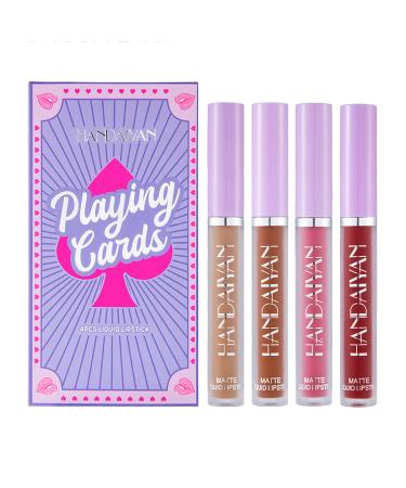 MIESCHER 4Pcs Matte Liquid Lipstick Set | Long Lasting, Waterproof, & Pigmented | Professional Colorful Cosmetics | Non-Stick Cup | Makeup Gift Sets for Girls & Women | Halloween Christmas (Set 05) - Buy Online on SooperMarket.com