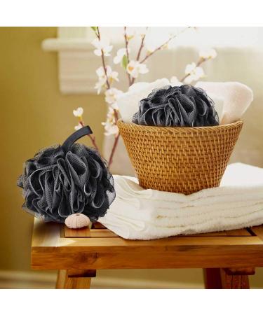 Tbestmax 75g XL Black Loofah Sponge Set for Exfoliating & Soft Shower Puff - 4 Pack - Buy Online on SooperMarket.com