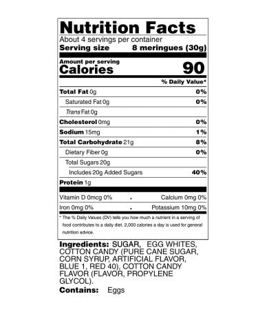 Krunchy Melts Cotton Candy Meringue Cookies - Fat Free, Gluten Free, Nut Free - 90 Calories - Low Calorie Sweet Treats - Buy Online on SooperMarket.com
