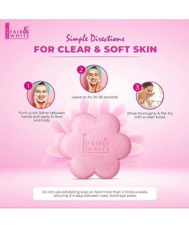 Fair & White So White Skin Brightening Soap 200g - Exfoliating Soap for Dark Spots on Body, Knees, Underarm - 7 oz - Buy Online on SooperMarket.com