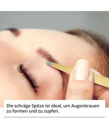 Rubis Gold Tweezers - Precision Eyebrow Plucking | Professional Fine & Pointed Sloping Tips for Hair Removal - International Shipping - Buy Online on SooperMarket.com