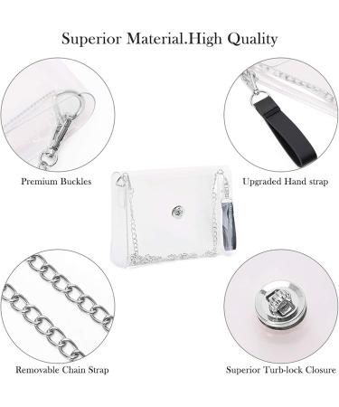Moetyang Transparent Wallet | Stylish Mini Shoulder Bag for Women | Cute Clutch for Stadium & Fashion | Silver - Buy Online on SooperMarket.com