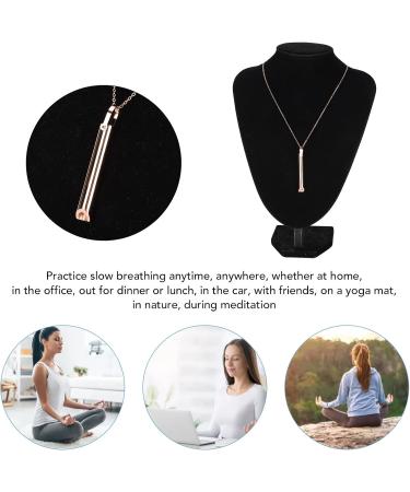 Stress Relief Mindful Breathing Necklace Anxiety Necklace Breathwork Tool for Anxiety Relief Breathing Exercises Meditation Relaxation Calming Down Slowing The Breath(Rose Gold) - Buy Online on SooperMarket.com