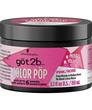 Got2b Color Pop Semi-Permanent Hair Color Mask  Pink  5.1 oz