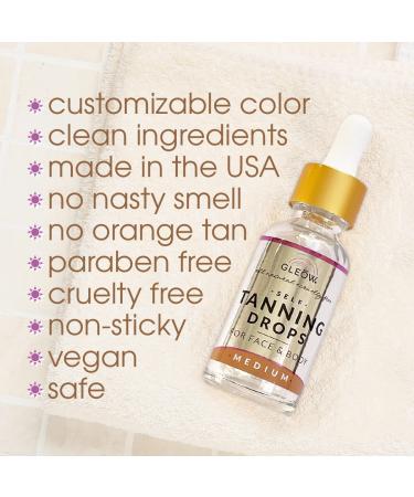 Sunless Self Tanner Drops for Face & Body with Hyaluronic Acid - Medium Tan - Buy Online on SooperMarket.com