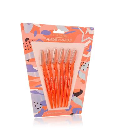 Almost Famous Women's Face Exfoliator Beauty Razors - Orange 3 Pack for Hair Removal, Eyebrow Trimming, and Neck Grooming - Buy Online on SooperMarket.com