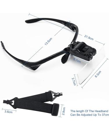 Q-COOL Magnifier Glasses with LED Light for Lash Extensions - 3 Lens Magnifier Spectacles (1.5x, 2.5x, 3.5x) - Buy Online on SooperMarket.com