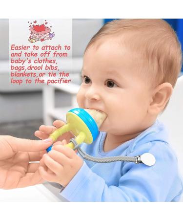 4-Piece Silicone Pacifier Clips Teething Ring Holder for Baby Teething Toys - Boys and Girls (Black/White/Gray/Yellow) - Buy Online on SooperMarket.com