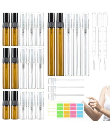 Dbuwqips 28 Pieces Travel Perfume Atomizer Perfume Holder Travel Refillable Travel Perfume Bottle Perfume Refillable for Perfume Dispensing Aromatherapy