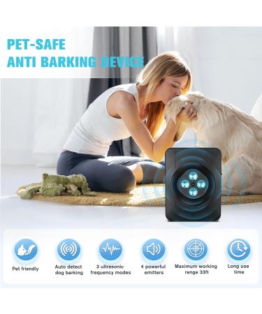 Anti-Bark Devices for Dogs | Rechargeable 4 Transmitters & 33ft Ultrasound Control | Safe for Small to Large Dogs - Buy Online on SooperMarket.com